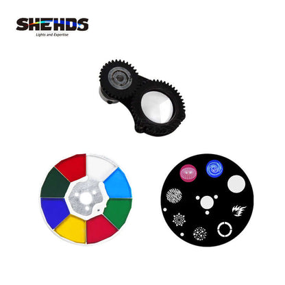 SHEHDS 80W LED Spotlight With 3-Prism Gobo Light