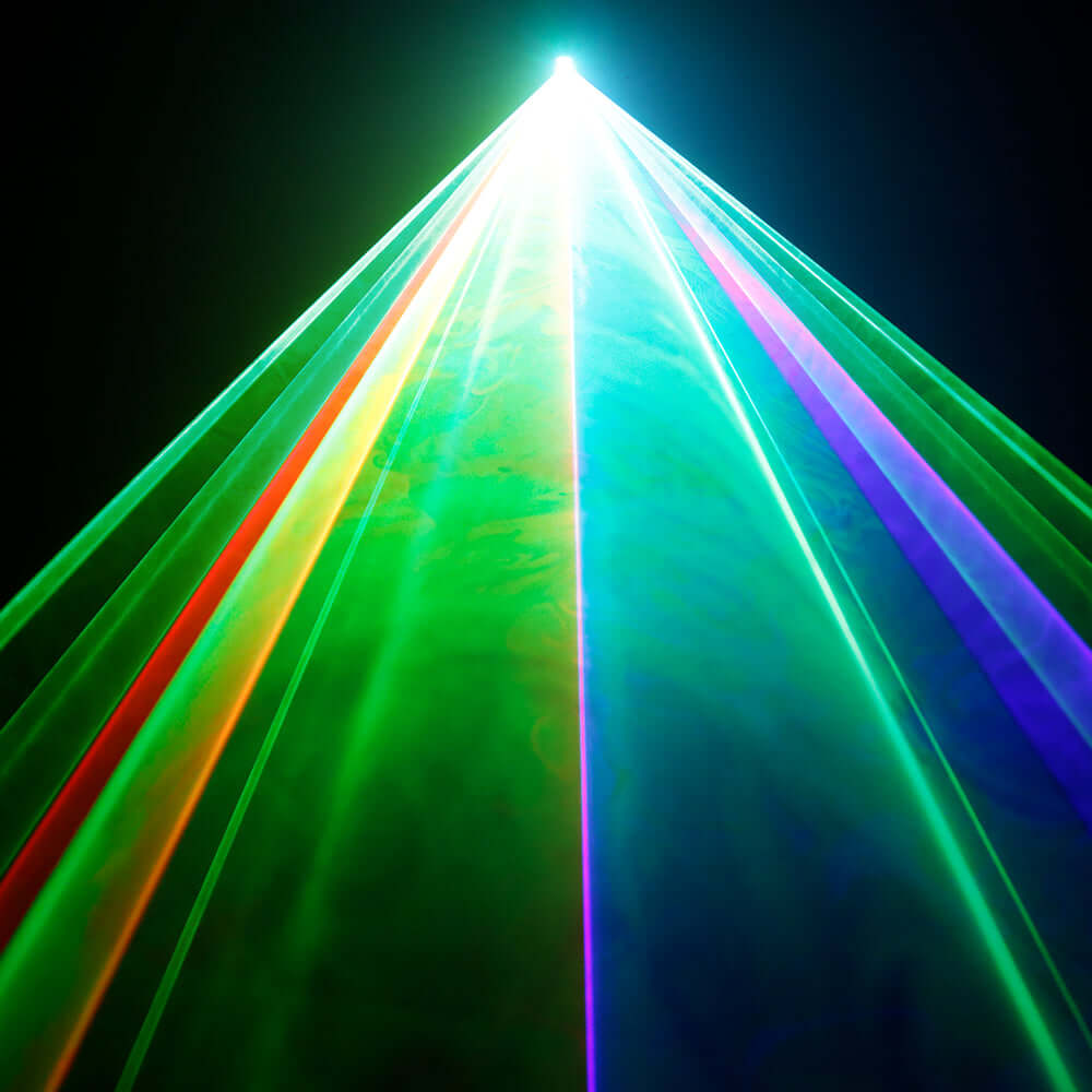 SHEHDS APP Control 1W RGB Laser Projector – Double Pattern Animation, DMX Compatible Stage Scanner Light