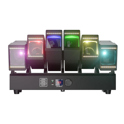 GalaxyJet LED 6x60W RGBW 6 Moving Head Light Bar Beam & Wash Stage Lighting For Wedding Bar