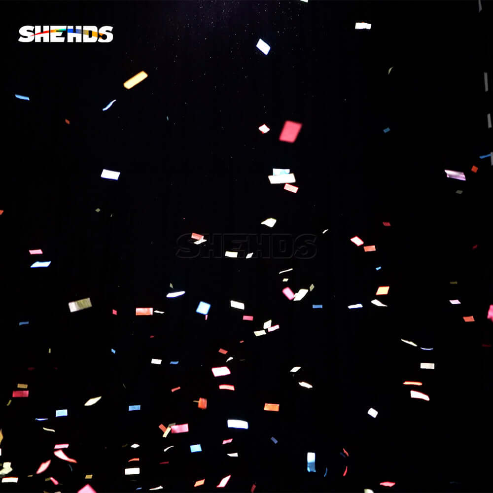 SHEHDS Rechargeable RGB Confetti Machine With High-strength Aluminum Alloy Body