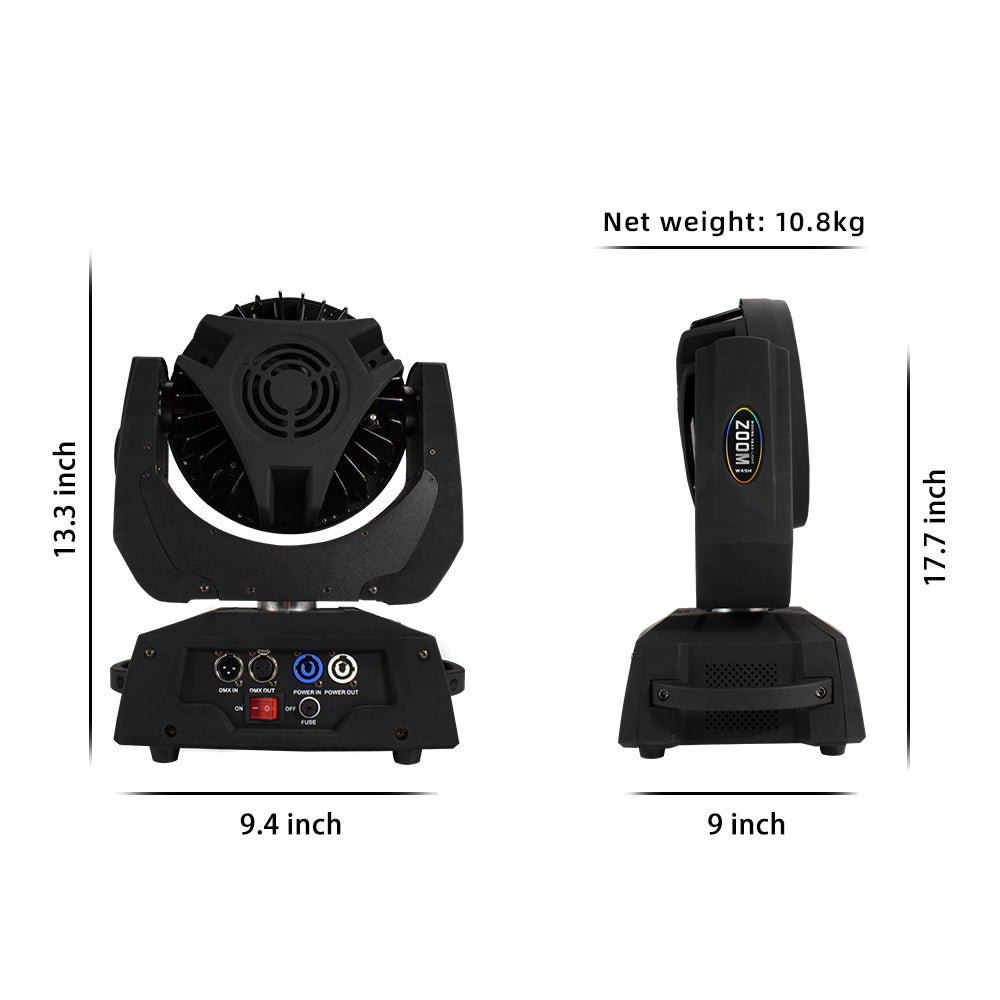 SHEHDS Zoom & Wash 36x18W Moving Head Light RGBWA+UV for DJ Nightclub Wedding