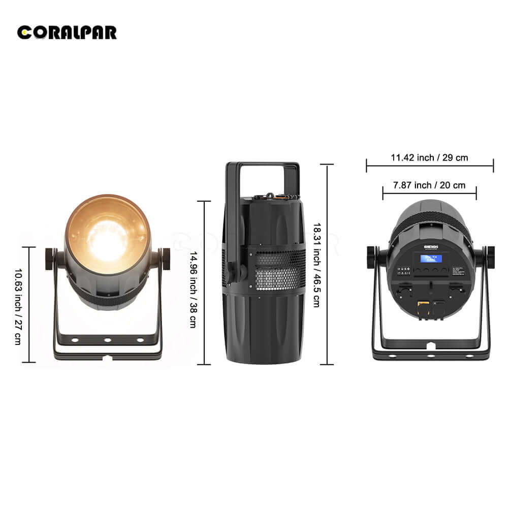CORALPAR IP65 Waterproof LED Zoom & Wash 300W Cool & Warm White 2in1 Par Light With High Brightness