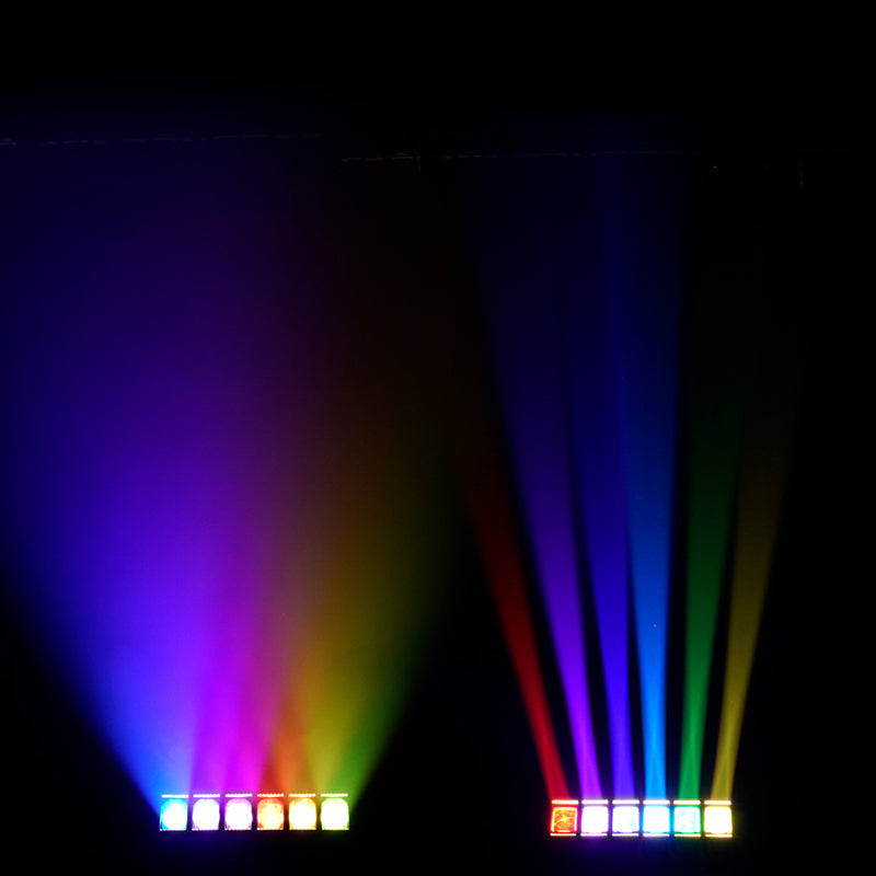 GalaxyJet LED 6x60W RGBW 6 Moving Head Light Bar Beam & Wash Stage Lighting For Wedding Bar