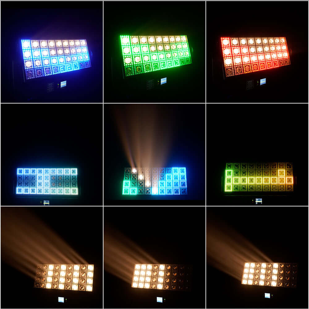 SHEHDS 200W 36 LED Strobe Beam Light 5050RGB 0.3W Wash Moving Head Stage Lighting – multicolor strobe lighting effect