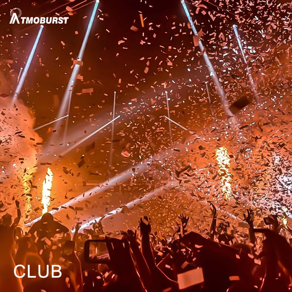 ATMOBURST 1500W Confetti Machine with LED 12x4W RGB Adjustable Angle