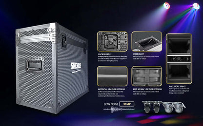 SHEHDS 200W LED Gobo Moving Head Light – 6/18 DMX Channels, Multi-Color Rotating Patterns