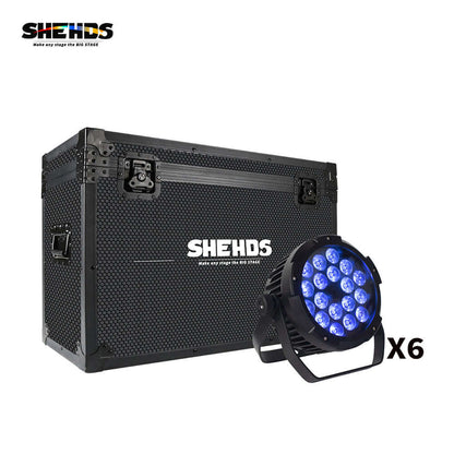 SHEHDS IP65 Waterproof LED Par Light 18x18W 6in1 RGBWA+UV Outdoor Stage Lighting