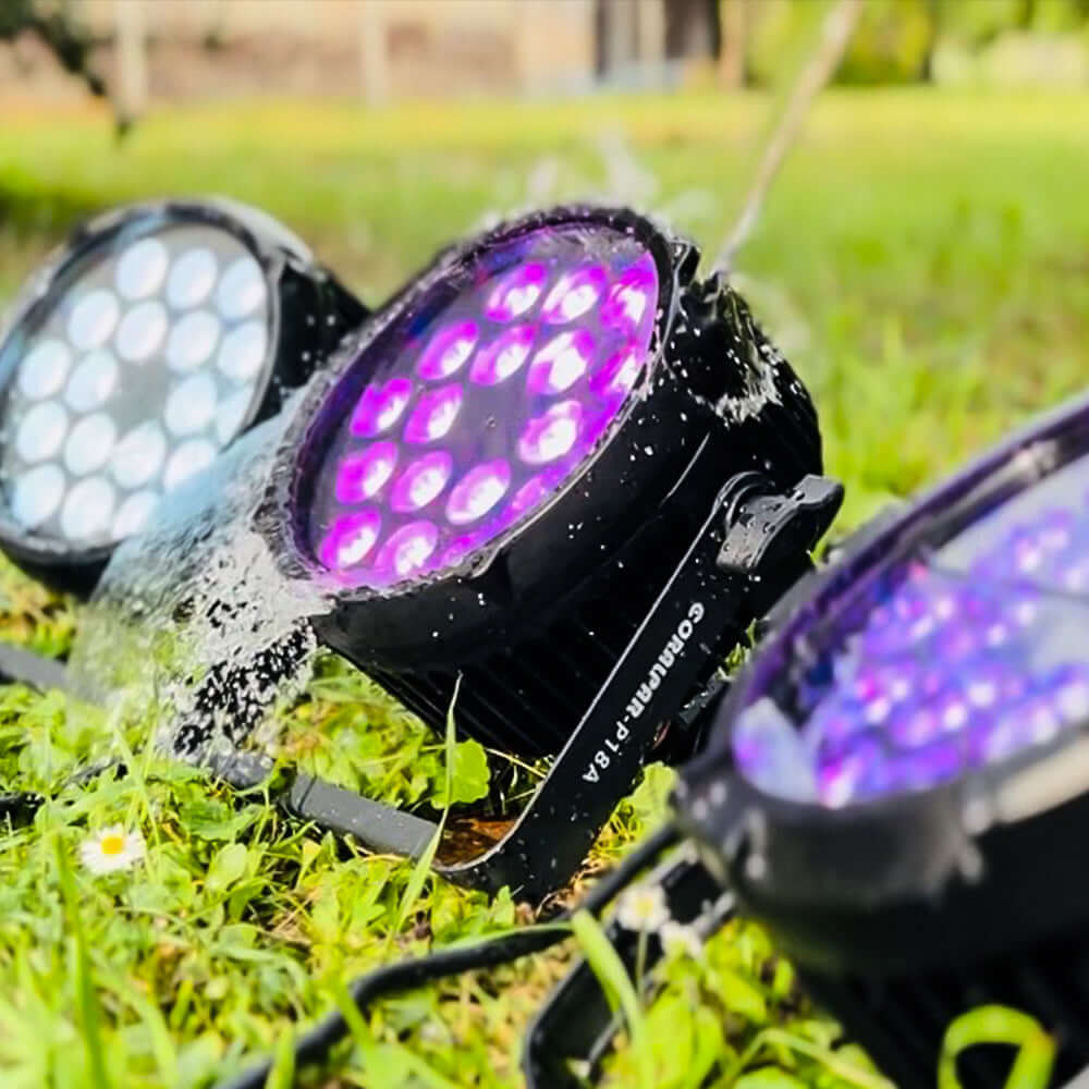 CORALPAR Waterproof 18x12W LED Flat Par Light RGBWA+UV Aluminum Alloy