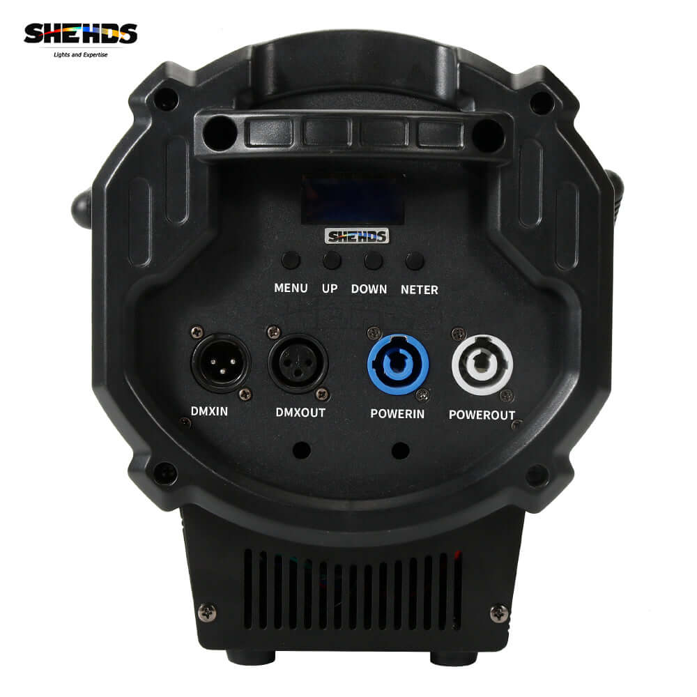 SHEHDS 250W RGBW Spotlight with Barndoors & Pulse Strobe