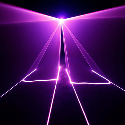 SHEHDS APP Control 1W RGB Laser Projector – Double Pattern Animation, DMX Compatible Stage Scanner Light