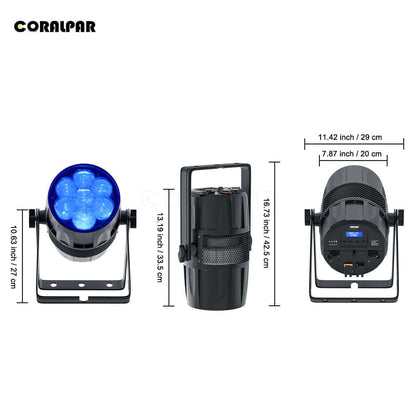 CORALPAR IP65 Waterproof LED Zoom & Wash Bee Eye 7x40W RGBW 4in1 Par Light