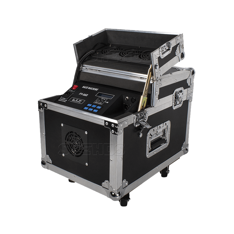 SHEHDS 660W Haze Machine with Flight Case Fogger Equipment DMX & Remote Control