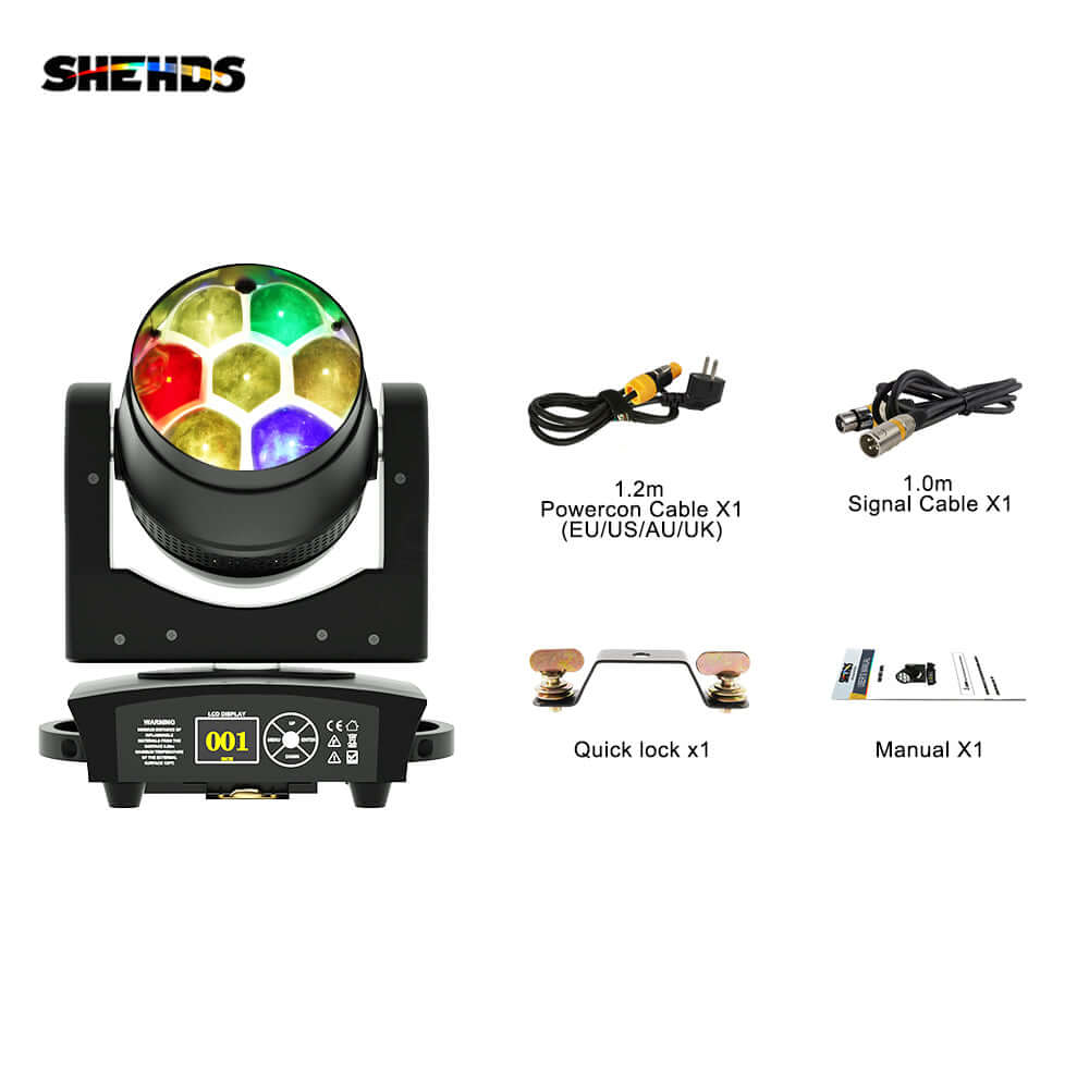 JMS WEBB Mirror Rotation LED ZOOM & BEAM & WASH Small Bee Eye 7X40W RGBW Light With Point Control