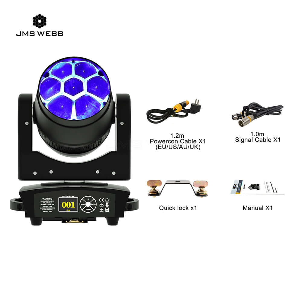 JMS WEBB LED Bee Eye 7x40W RGBW Wash & Zoom Moving Head Light