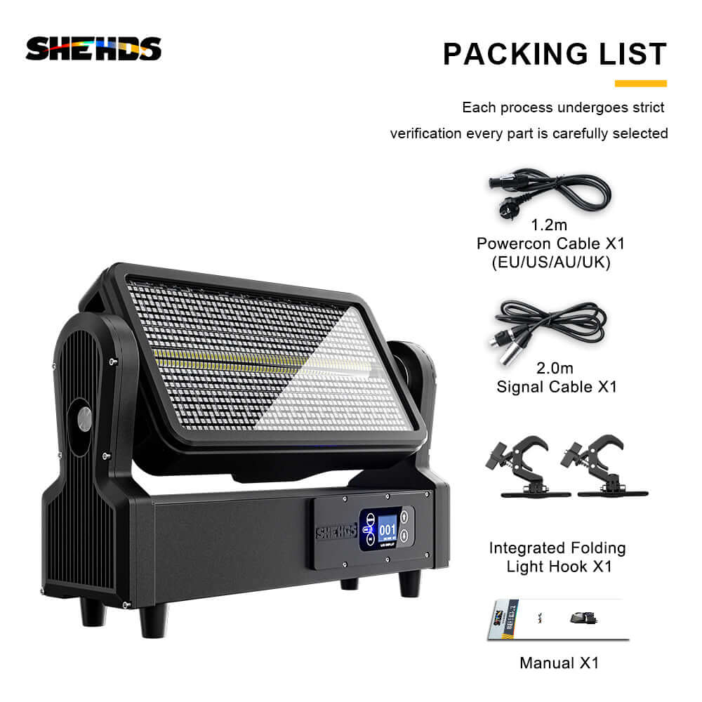 CoralPar IP65 Waterproof 1000W RGB Strobe Moving Head Light