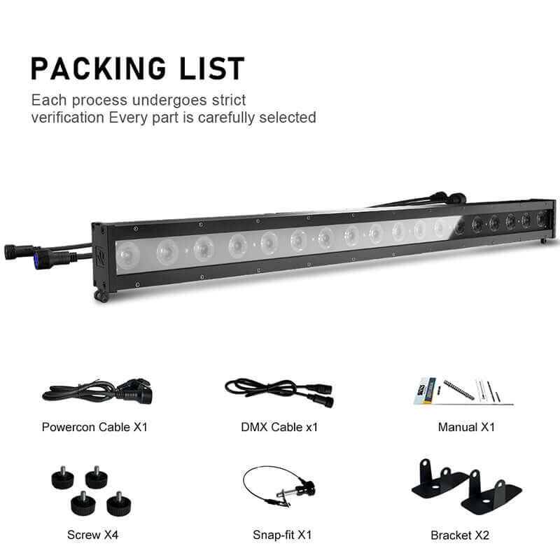 SHEHDS Waterproof LED 18x10W RGBWAUV / RGBLAC Wash Wall Light Zero Noise Outdoor