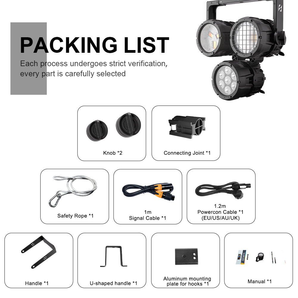 SHEHDS Waterproof 100W Retro Style Linkable LED Par Light with Mobile App Control