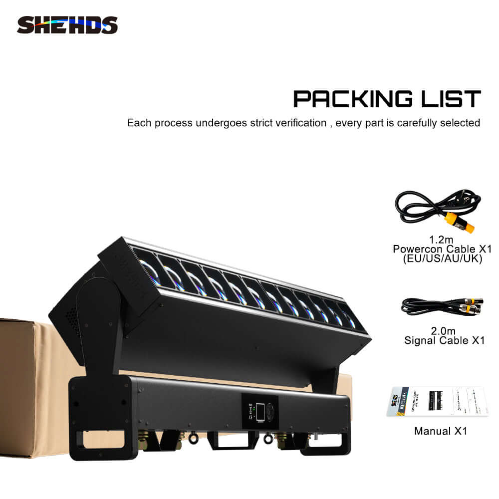 GalaxyJet LED 12x40W RGBW Zoom Beam Moving Head Lighting | Pixel Control Low Noise for DJ Club  Bar Live Show Theater