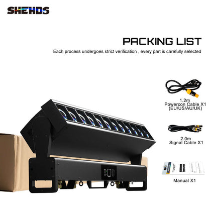 GalaxyJet LED 12x40W RGBW Zoom Beam Moving Head Lighting | Pixel Control Low Noise for DJ Club  Bar Live Show Theater