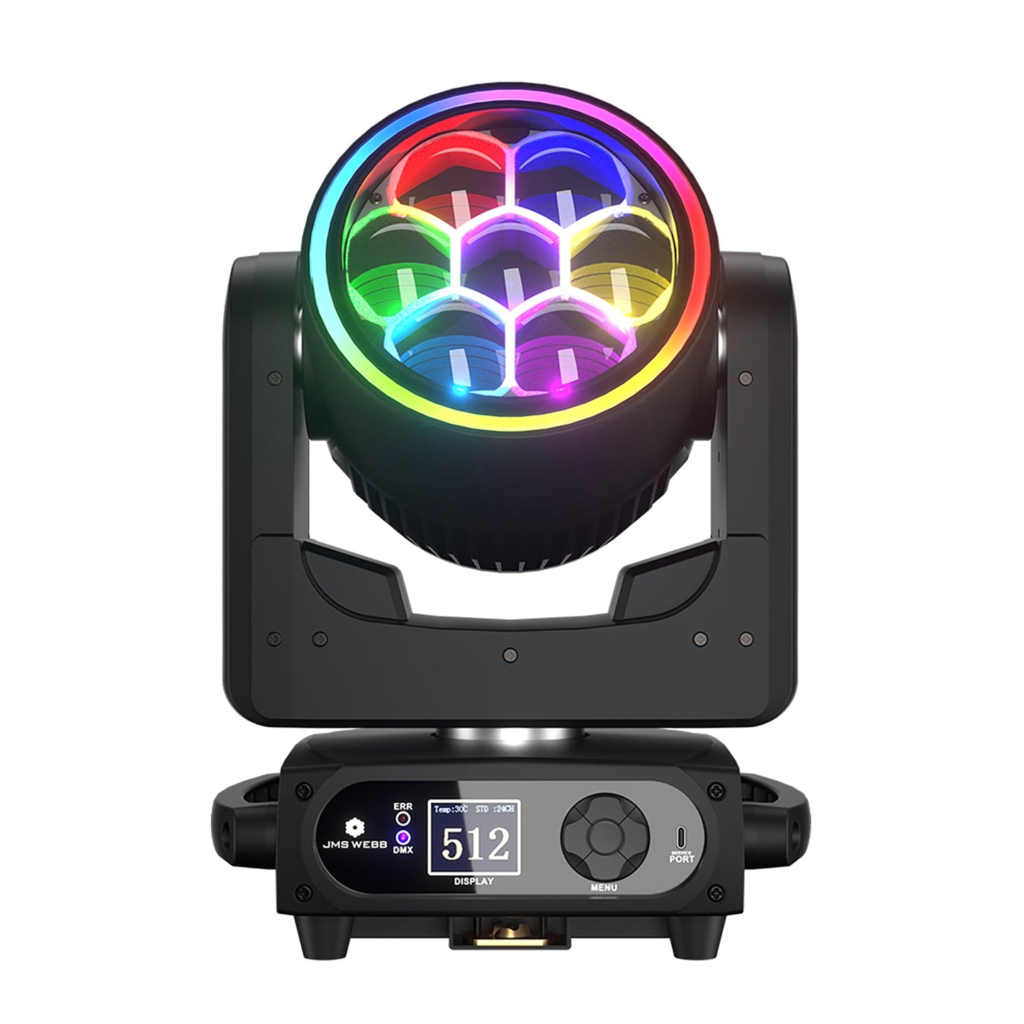 SHEHDS 7x40W Bee Eye Moving Head Light with Zoom & Wash RGBW/RGBL/RGBLAC Stage Lighting
