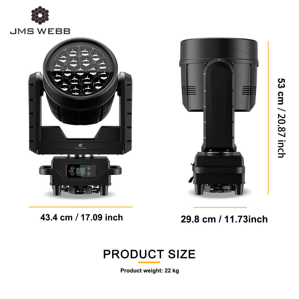 SHEHDS Waterproof 19x40W RGBW LED Zoom & Beam & Wash Light