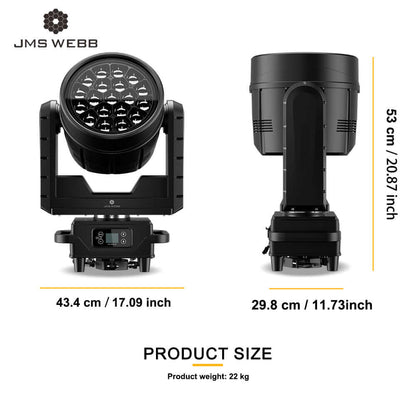 SHEHDS Waterproof 19x40W RGBW LED Zoom & Beam & Wash Light
