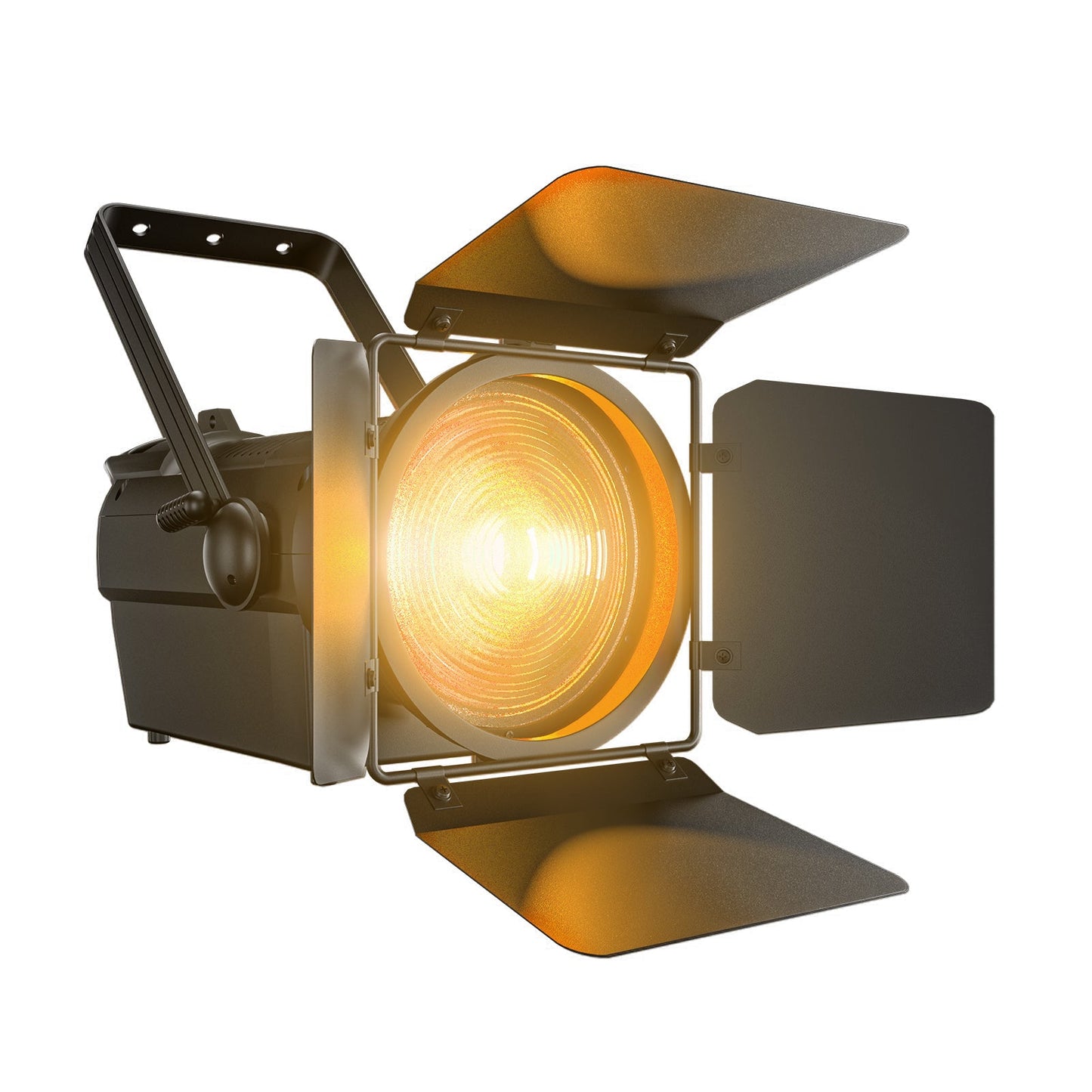 SHEHDS 250W/350W LED Fresnel Spotlight RGBWAUV/RGBLAC/RGBW/RGBL/Warm+Cool White Stage Lighting with Barndoors & Pulse Strobe