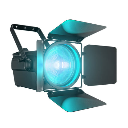 SHEHDS 250W/350W LED Fresnel Spotlight RGBWAUV/RGBLAC/RGBW/RGBL/Warm+Cool White Stage Lighting with Barndoors & Pulse Strobe