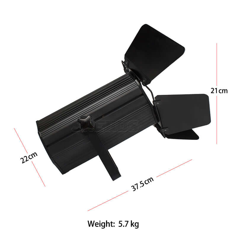 SHEHDS 200W Dual Color COB Zoom Par Light with Barndoors, Warm & Cool White, DMX512 Stage Light