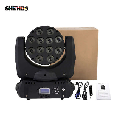 SHEHDS 12x12W RGBW LED Beam Moving Head Light DMX512