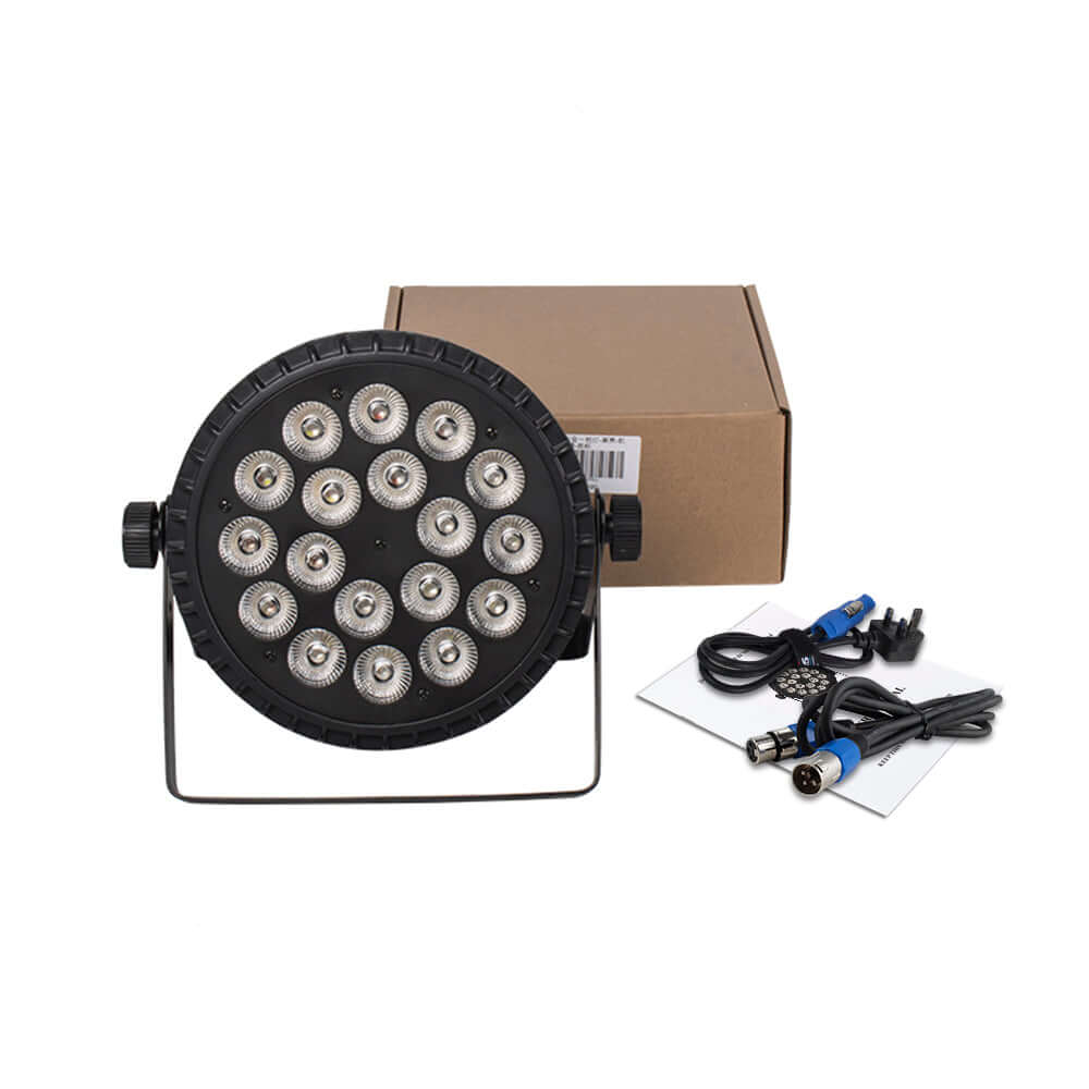 SHEHDS Aluminum Alloy 18x12W LED Flat Par RGBW 4in1 DMX512