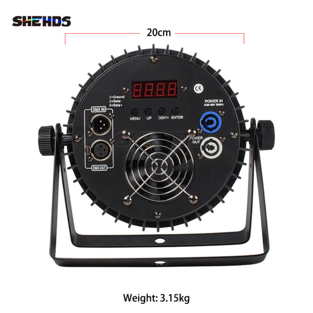 SHEHDS Aluminum Alloy 18x12W LED Flat Par RGBW 4in1 DMX512