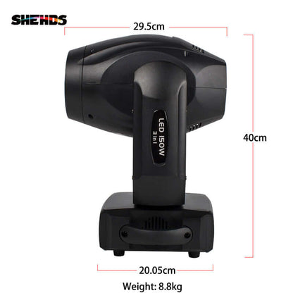 SHEHDS Hybrid LED 150W Beam & Spot & Zoom 3in1 Moving Head Light