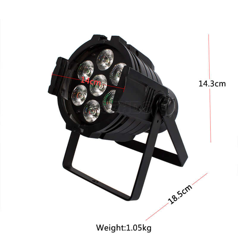 SHEHDS 7x18W Mini LED Par Light 6in1 RGBWA+UV Aluminum Alloy