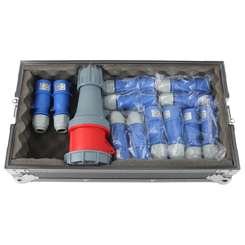 SHEHDS 7U Flight Case Power Supply Distribution Box 16A Waterproof Plug 12-Channel