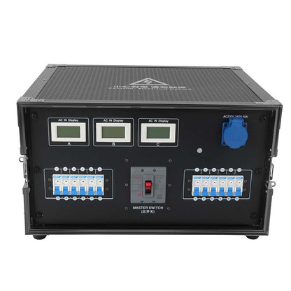 SHEHDS 7U Flight Case Power Supply Distribution Box 16A Waterproof Plug 12-Channel