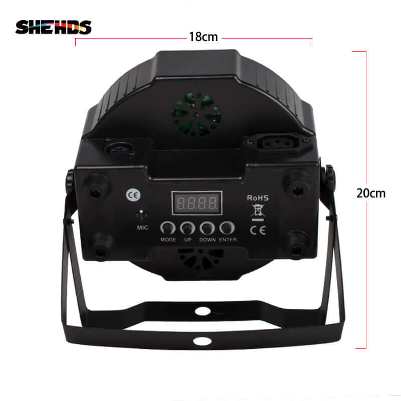 SHEHDS 7x18W LED Par Light Silent Slim RGBWA+UV Stage Lighting
