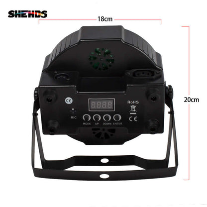 SHEHDS 7x18W LED Par Light Silent Slim RGBWA+UV Stage Lighting