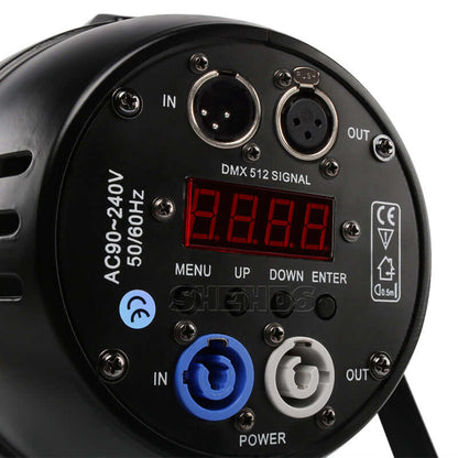 SHEHDS 200W COB Blinder LED Par RGBWA+UV 6in1 Barndoors