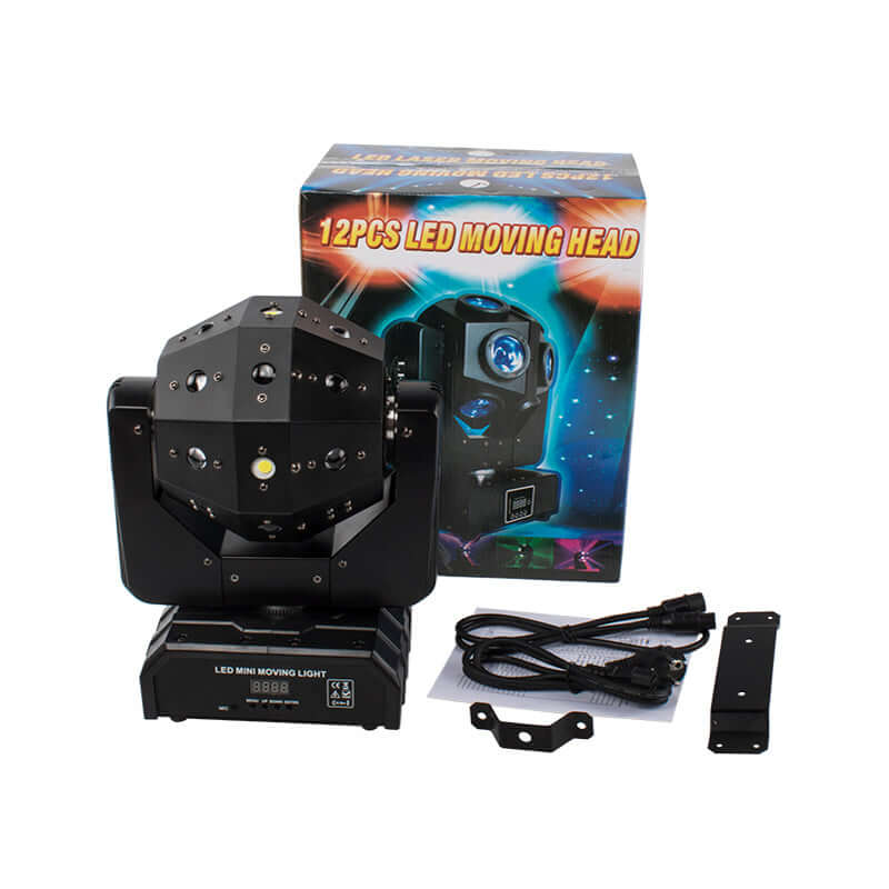 SHEHDS 16X3W LED Football Beam & Laser & Strobe 3in1 Moving head light With Red & Green Laser