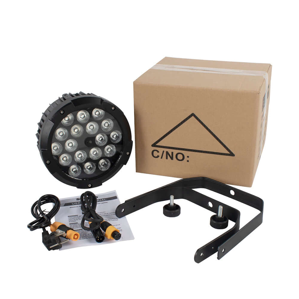 SHEHDS IP65 Waterproof LED Par Light 18x18W 6in1 RGBWA+UV Outdoor Stage Lighting