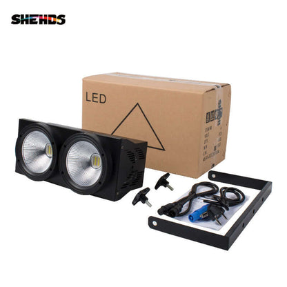 SHEHDS COB Blinder 2Eyes LED 2x100W RGBWA+UV 6in1 Par Light