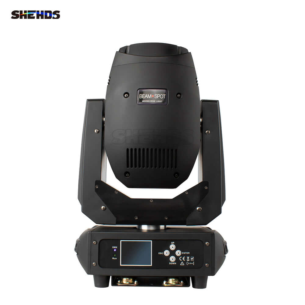 SHEHDS 200W LED Gobo Moving Head Light – 6/18 DMX Channels, Multi-Color Rotating Patterns