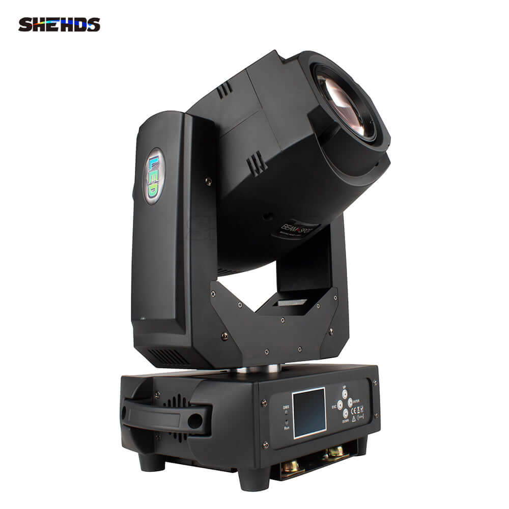 SHEHDS 200W LED Gobo Moving Head Light – 6/18 DMX Channels, Multi-Color Rotating Patterns