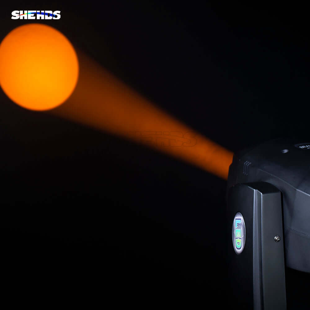 SHEHDS 200W LED Gobo Moving Head Light – 6/18 DMX Channels, Multi-Color Rotating Patterns