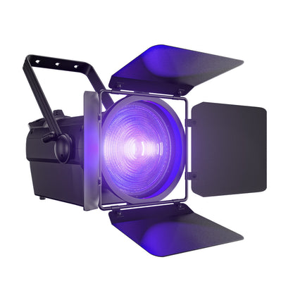 SHEHDS 250W/350W LED Fresnel Spotlight RGBWAUV/RGBLAC/RGBW/RGBL/Warm+Cool White Stage Lighting with Barndoors & Pulse Strobe