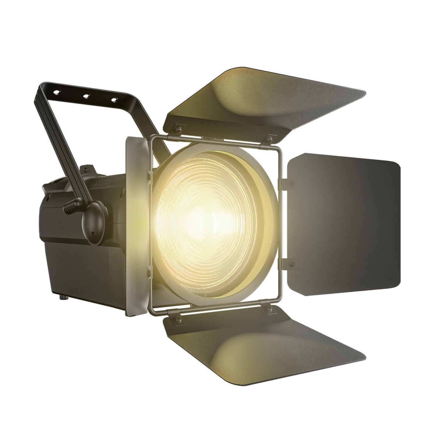 SHEHDS 250W/350W LED Fresnel Spotlight RGBWAUV/RGBLAC/RGBW/RGBL/Warm+Cool White Stage Lighting with Barndoors & Pulse Strobe
