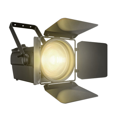 SHEHDS 250W/350W LED Fresnel Spotlight RGBWAUV/RGBLAC/RGBW/RGBL/Warm+Cool White Stage Lighting with Barndoors & Pulse Strobe