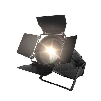 SHEHDS 200W Dual Color COB Zoom Par Light with Barndoors, Warm & Cool White, DMX512 Stage Light