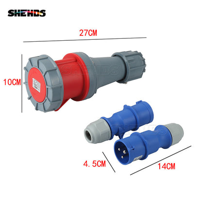 SHEHDS 7U Flight Case Power Supply Distribution Box 16A Waterproof Plug 12-Channel